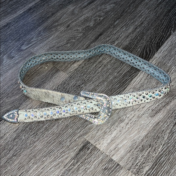Western Wear Rhinestone Embellished Leather Belt (M?) - Picture 5 of 10